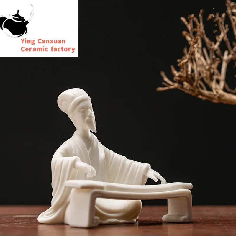 

Креативная керамическая чайная статуя, украшение для чайного столика, домашнее украшение ручной работы в горшке, бутиковые аксессуары