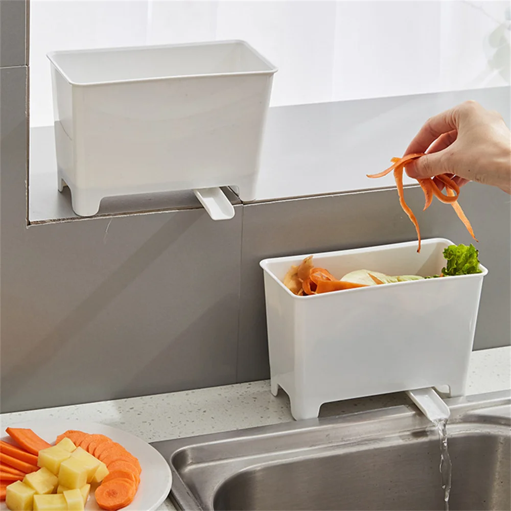 

Pp Foldable Trash Can Kitchen Sink Trash Can Sink Waste Storage Residue Filter Box Multi-functional Trash Can Home Kitchen Tool