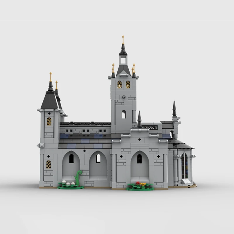MOC набор строительных блоков средневековая церковь 1445 шт