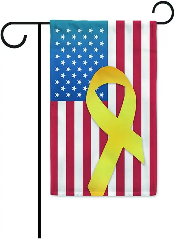 Помните патриотический Садовый флаг наших войск США с желтой лентой военный