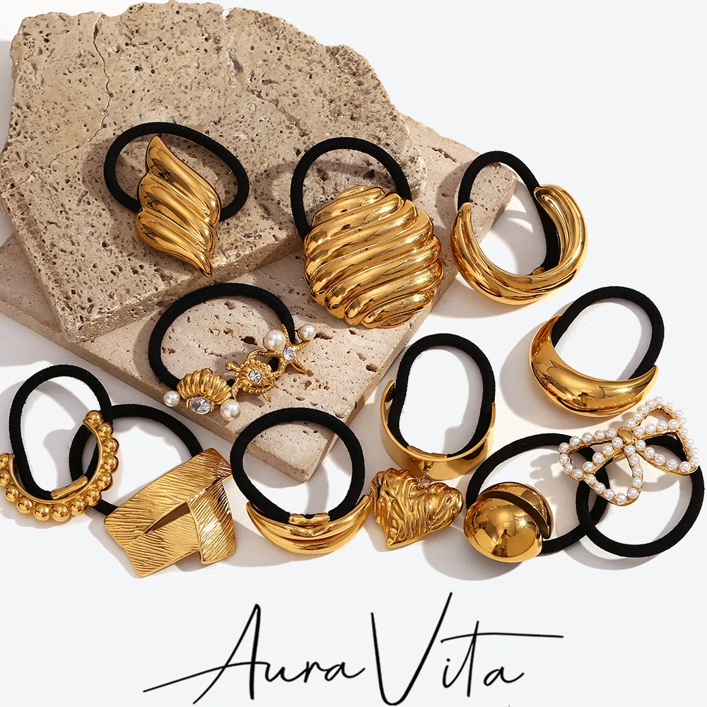 AuraVita жемчужная высокоэластичная резинка для волос из нержавеющей стали женская