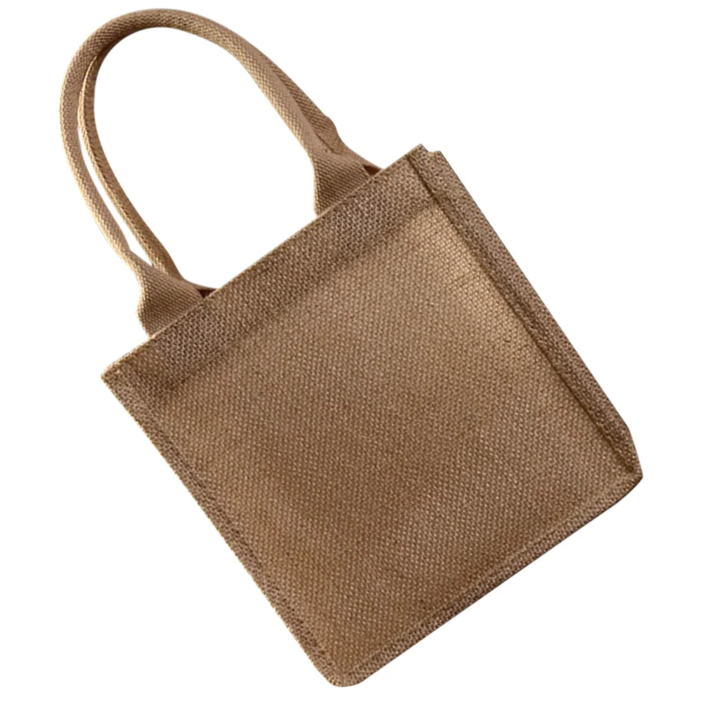 

Jute Burlap Tote Jute Tote Bag Reusable Burlap Bag with Handles for Wedding Shopping