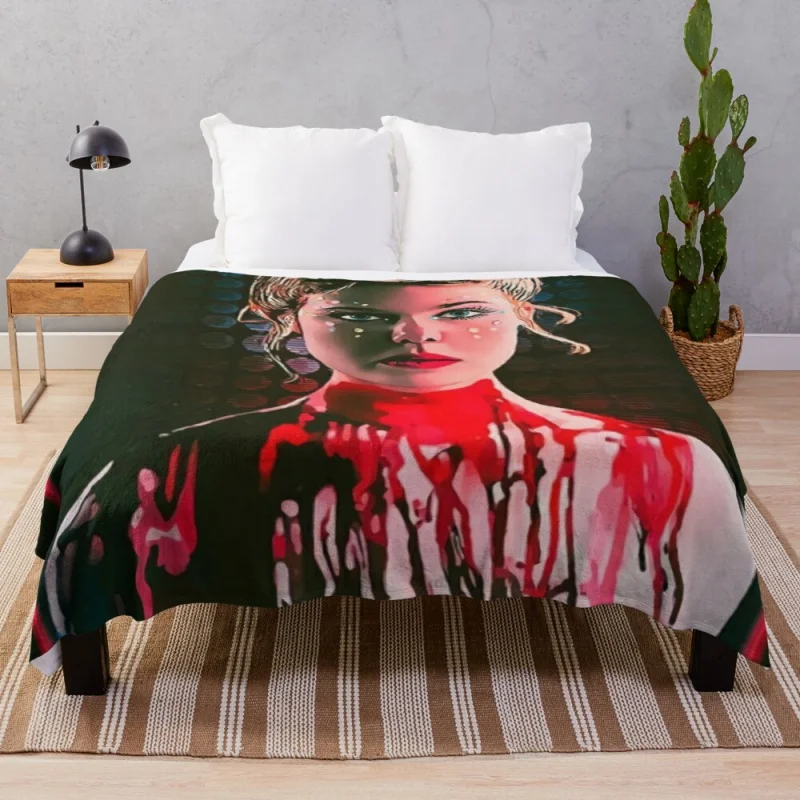 

Red Woman The Neon Demon Throw Blanket Decorative Bed Blankets Cute Blanket Plaid