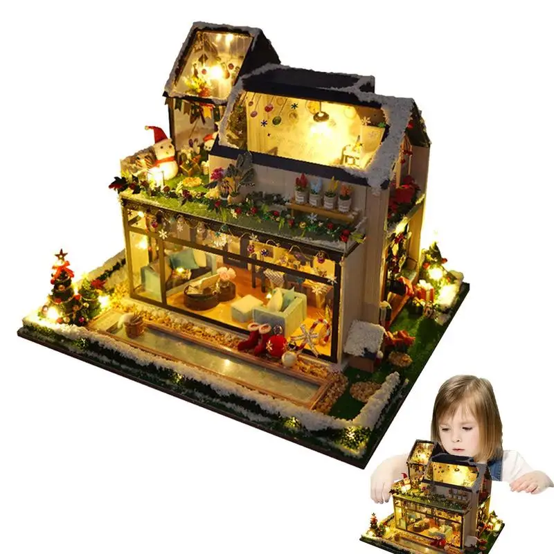 

Набор для кукольного домика «сделай сам», миниатюрный набор мебели с музыкой светодиодный светодиодной подсветкой, деревянный миниатюрный...