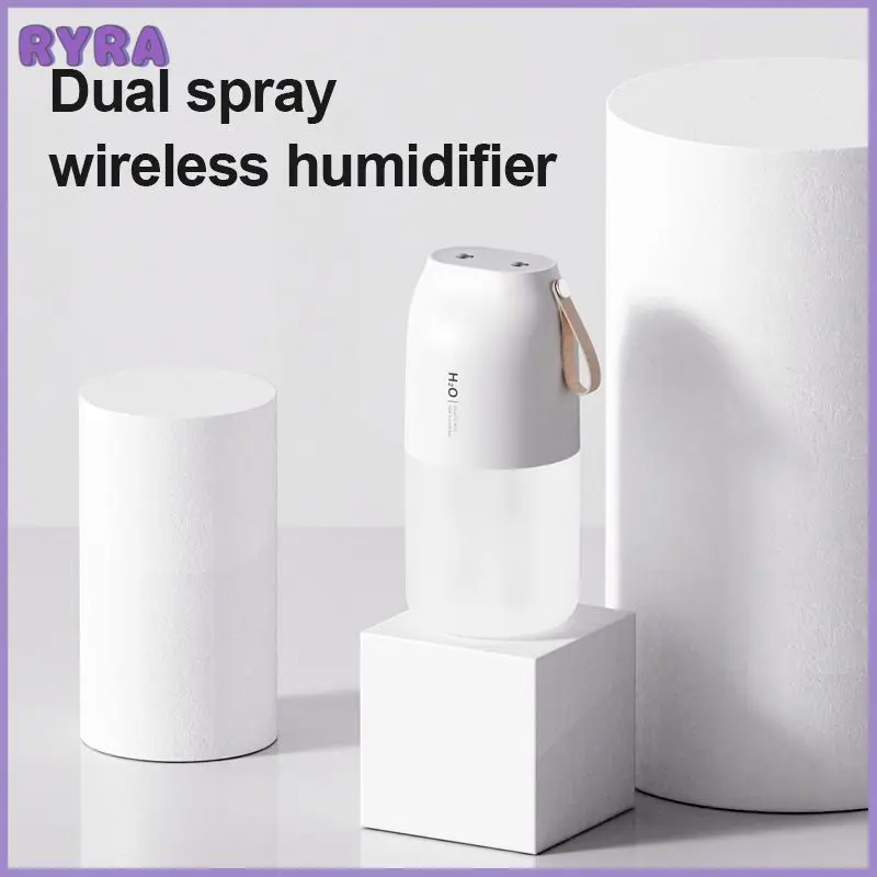 

1 беспроводной увлажнитель воздуха с двойным распылением, маленький настольный Usb-увлажнитель, бесшумный ночник, освежитель воздуха, товары...