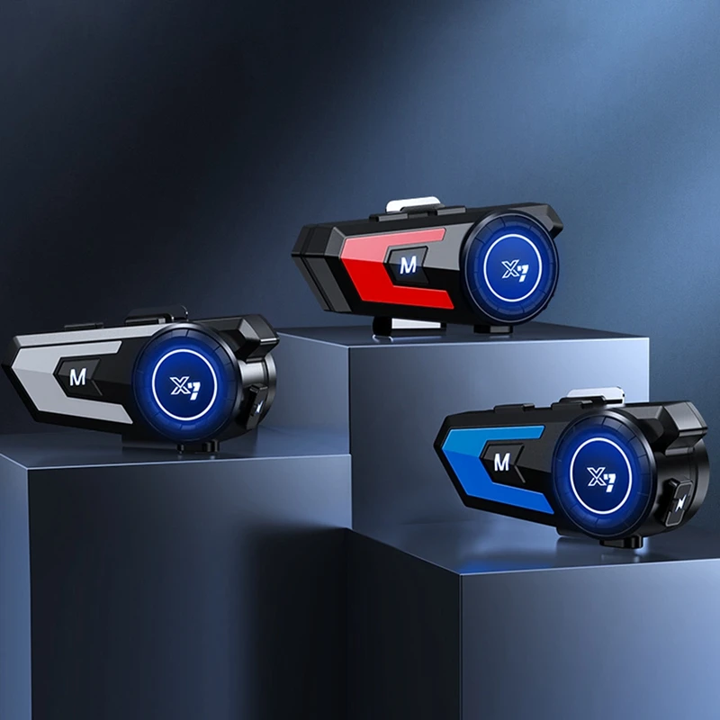 

2 Pcs X7 Motorcycle Helmet Bluetooth Headset BT5.0 Outdoor Waterproof 800MA Riding Wireless Call Anti-Jamming Headset