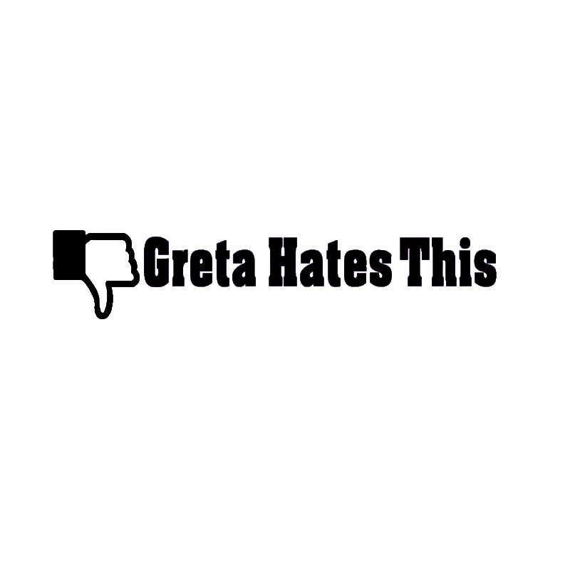 

Наклейка черно-белая с надписью «Greta Hates This Funny», водонепроницаемая Наклейка на окно, украшение KK, 20 см x 3,5 см