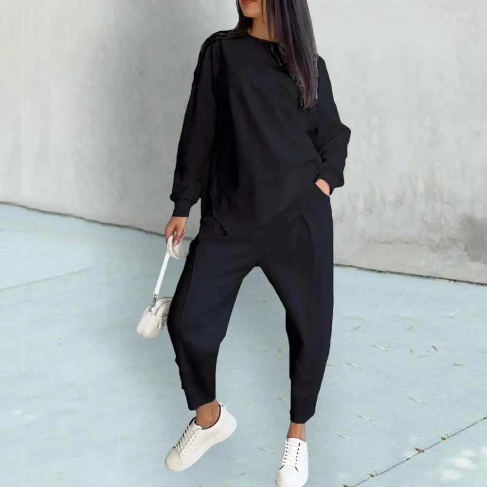 Летний комплект из двух предметов Элегантный женский топа и брюк с асимметричной