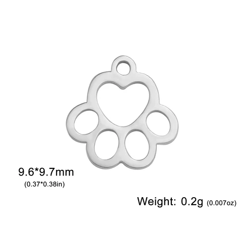 EUEAVAN 5 шт. шармы лапки животных из нержавеющей стали