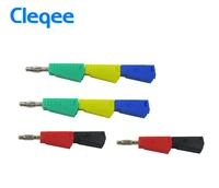 new cleqee p3002 10pcs 4mm stackable nickel plated speaker banana plug connector test probe binding post