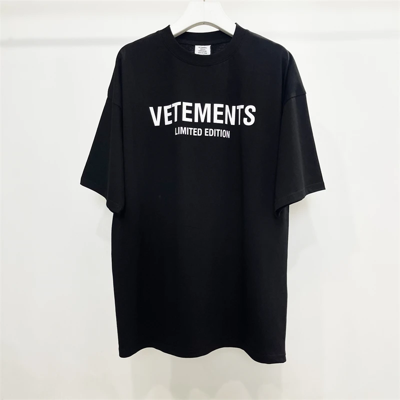 

Y2k Бесплатная стильная футболка с надписью «Vetement» для мужчин и женщин, повседневная черная футболка VTM, топ, футболка, одежда