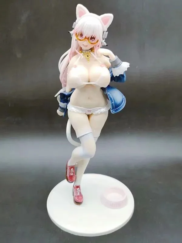 

27CM Boxed Super Sonic Super Sonico White Cat Ver. PVC Action Figure Anime Sexy Figure Model Toys Collection Doll Gift