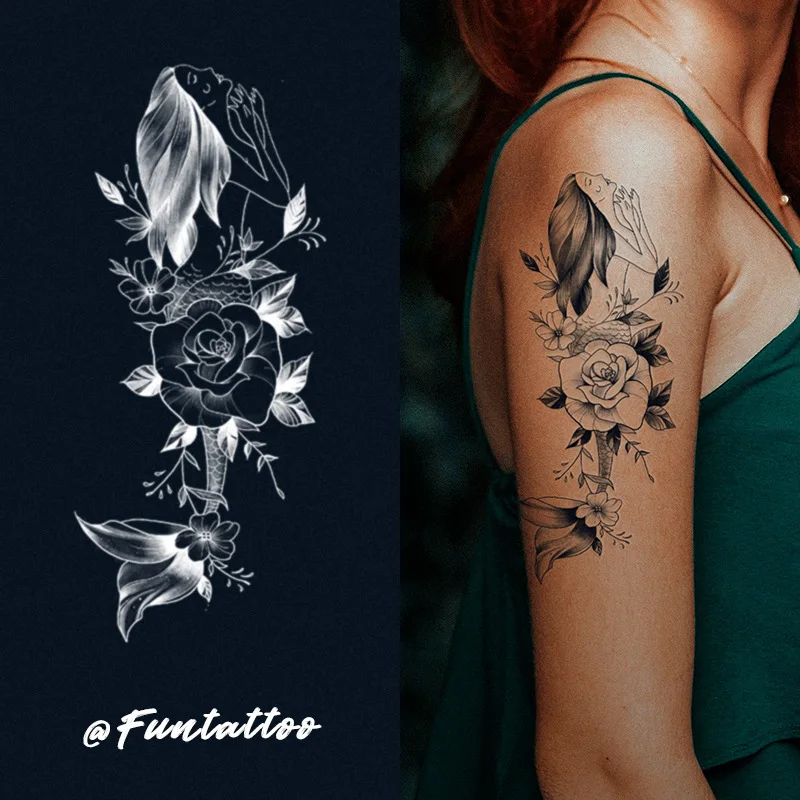 Временная тату-наклейка женские сексуальные цветы боди-арт наклейки на руку
