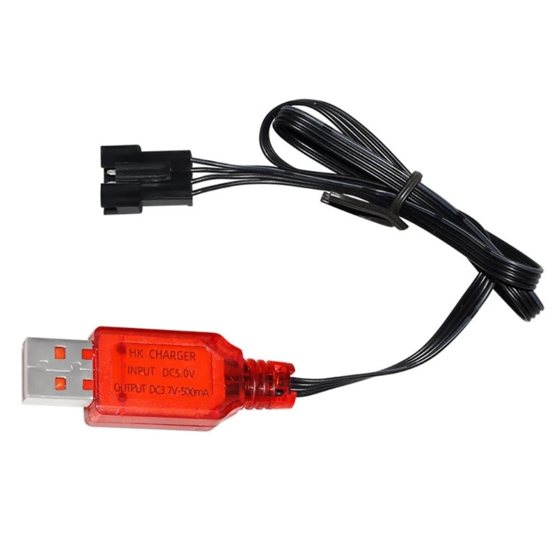 Фото 1 шт., 7,4 В, 500 мА, SM-4P, USB-зарядное устройство для DE36W DE65 HM202 EC08 EC16, радиоуправляемый автомобиль, игрушечный аккумулятор, кабель для зарядного устройства №1