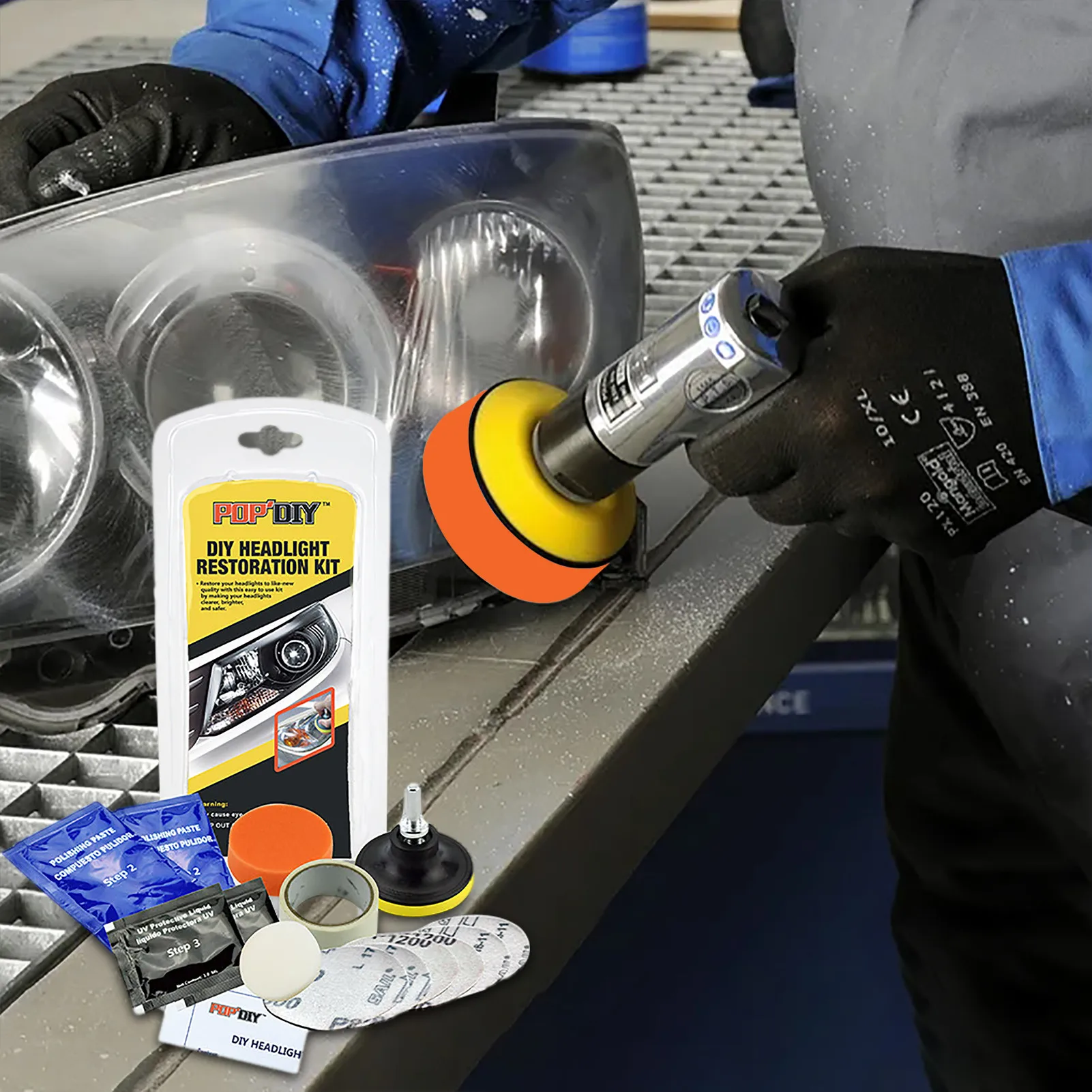 Car Headlight Restoration Kit Brightener Headlamp Scratch Repair Liquid Paste Light Lens Polisher Cleaning Refurbish Tool |