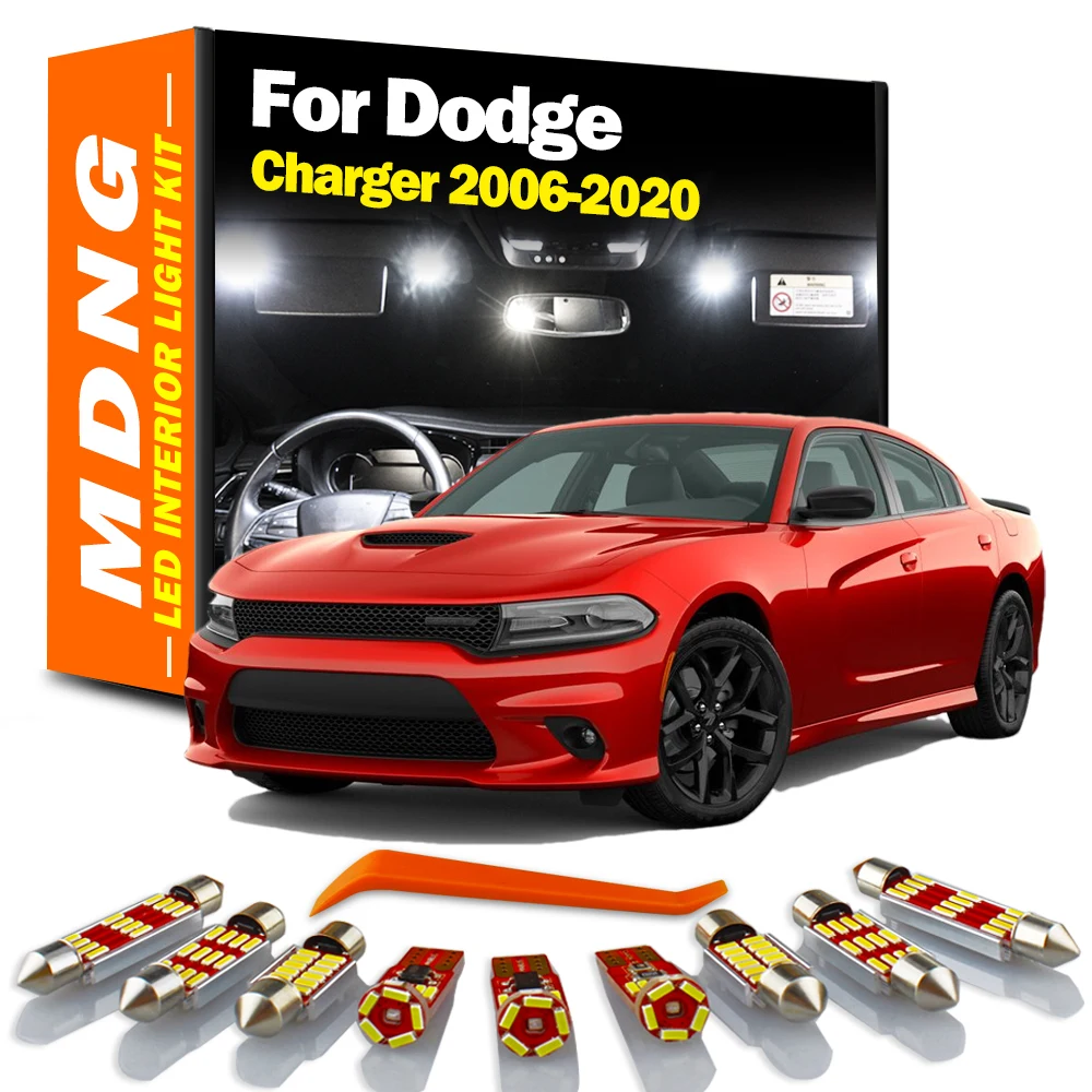 MDNG Canbus LED Interior Light Kit For Dodge Charger 2006-2017 2018 2019 2020 Map Dome Trunk Door Bulbs Car Lighting Accessories