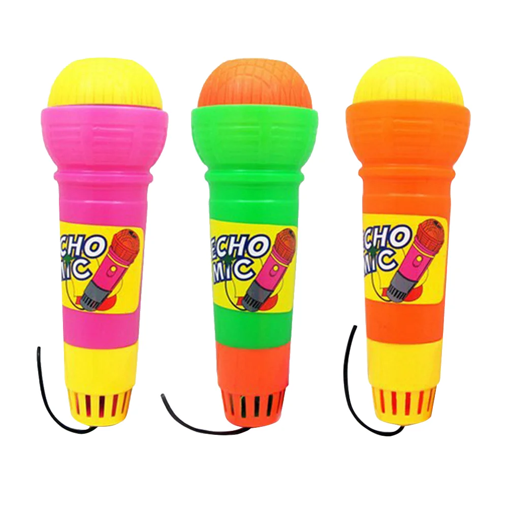 

6pcs Echo Microphone Toy Voice Amplifying Microphone Toy with Black Line Party Favor for Kids Children