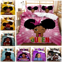 african american black girl duvet cover set black girl magic bedding set cute little afro black princess bed comforter cover set