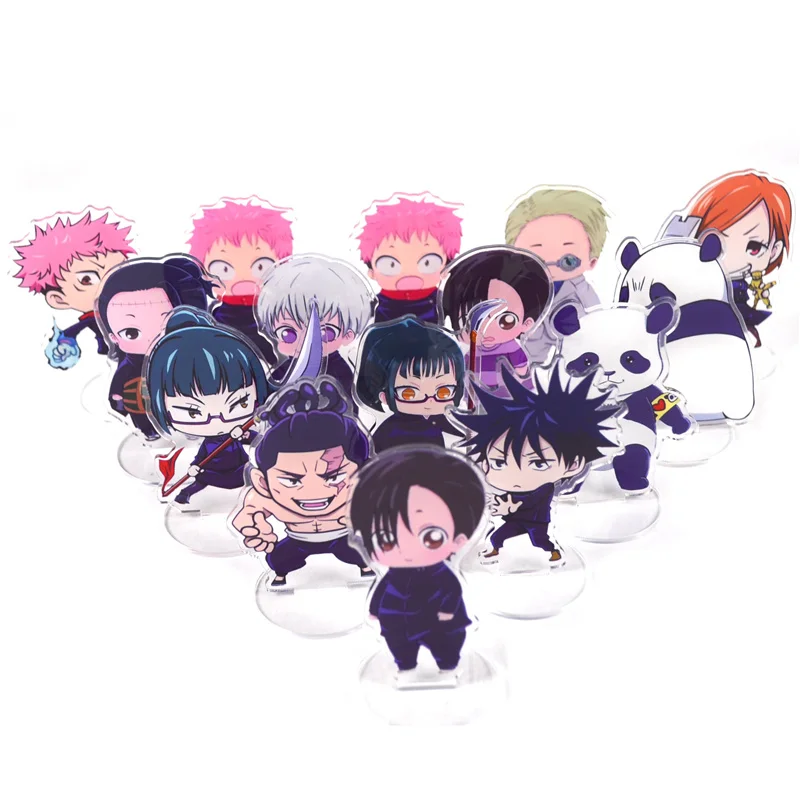 

Hot Anime Jujutsu Kaisen Gojo Satoru Fushiguro Megumi Acrylic Q Version Figure Stand Model Plate Cartoon Desk Decor Props Gift
