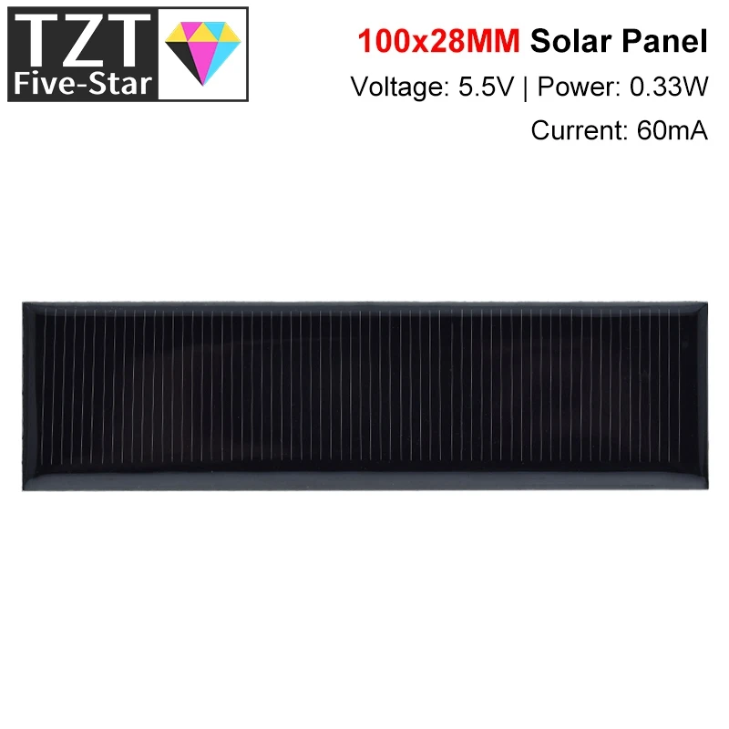 Поликристаллическая солнечная панель TZT 5 В 60 мА 0 33 Вт