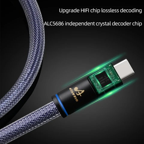 ATAUDIO HiFi USB Type-C к 2RCA Шнур для динамика телефона Hi-end 6N OFC Type-C к 2RCA штекерному разъему Y Разветвитель Профессиональный аудиокабель