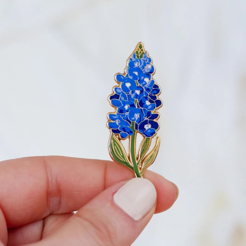 

Bluebonnet Enamel Pin Texas Wildflower Lapel Floral Accessory, Botanical, Nature Lover Gift, Spring Bloom, Garden Enthusiast