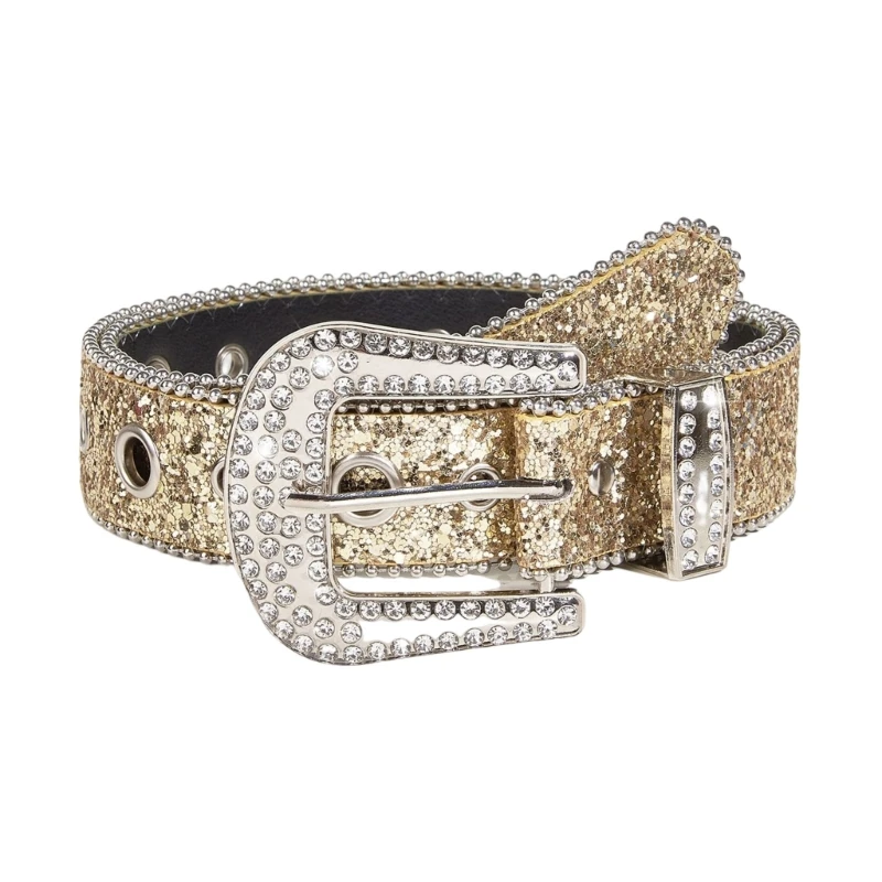 

Summer Waist Belt Shinning Belts for Woman Men Luxurious Full Diamond Studded Waist Strap for Jeans Dress
