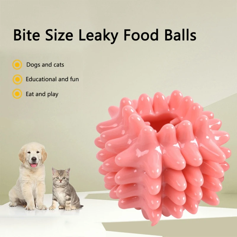 

Dog Treat Ball Chew Toy for Pet Dogs Puppy Cat Bite Resistant Dog Food Treat Feeder Chew Teeth Cleaning IQ Training Ball