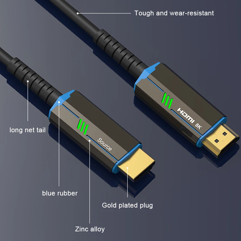 8K HD высокоскоростной 2 1 HDMI 8K/60Hz 4K/120Hz 48Gbps совместимый волоконно-оптический кабель