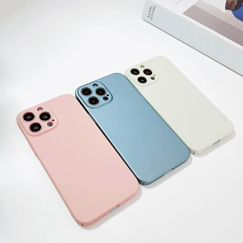 

Ultra-thin Hard Matte PC Phone Case For iPhone 14 13 12 11 Pro Max SE XR XS X 8 7 Plus Luxury Frosted Protection Cover Coque