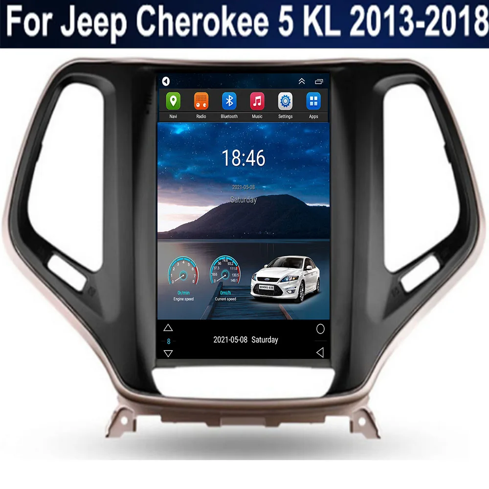 

For Tesla Style 2Din Android 12 Car Radio For Jeep Cherokee 5 KL 2013-2035 Multimedia Video Player GPS Stereo Carplay DSP RDS