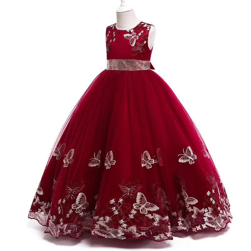 Детское элегантное платье принцессы для подружки невесты девочки с цветами