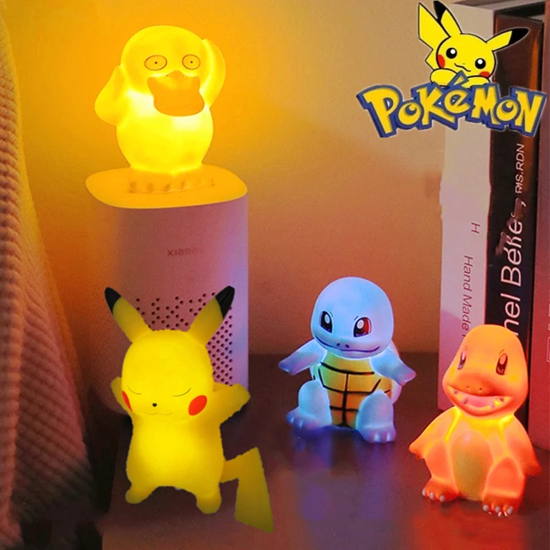 

Pokemon Night Light Anime Characters Pikachu Psyduck Glowing Toy Kawaii Toys Cute Bedside Lamp Bedroom Living Room Ornament Gift