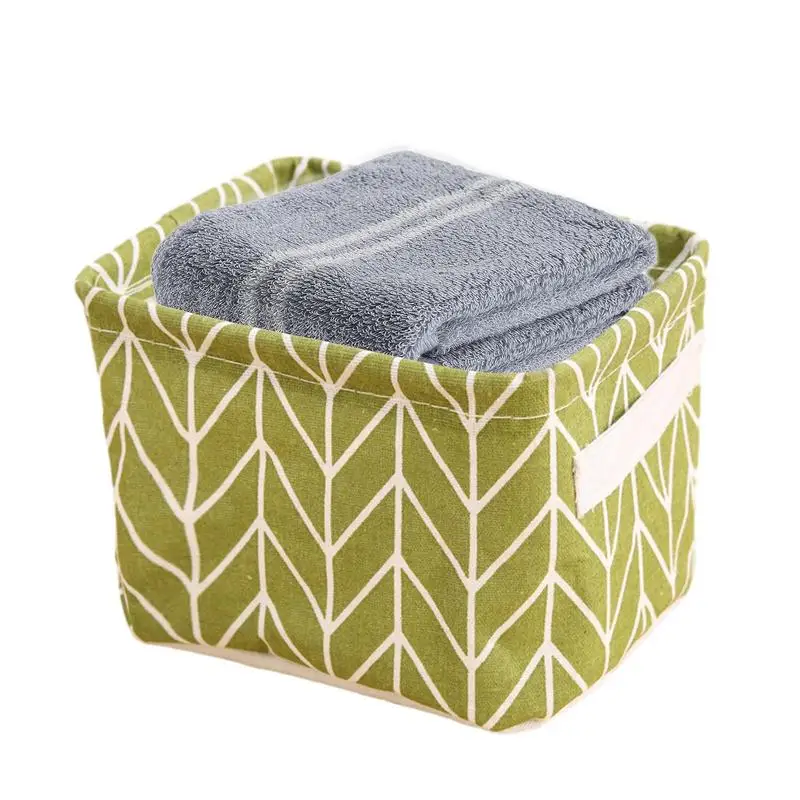 

Closet Organizer Bins Cotton Storage Bins For Closet Cloth Desktop Organizer Pastoral Linen Fabric Closet Basket For Toiletries