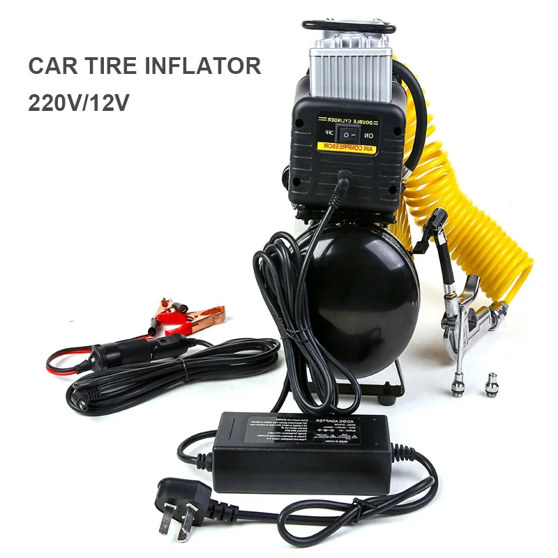 Car Tire Inflator Pump With Automatic Start Stop Portable Silent Oil-free Air Pump