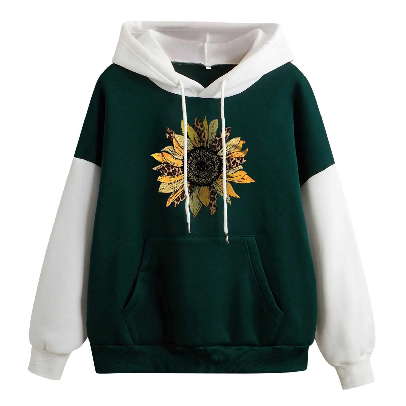 

Women's Long Sleeve Everyday Print Sweatshirt Long Sweatshirt Hooded Drawstring Womens Zipped Hoodies Womens Comfy Hoodie