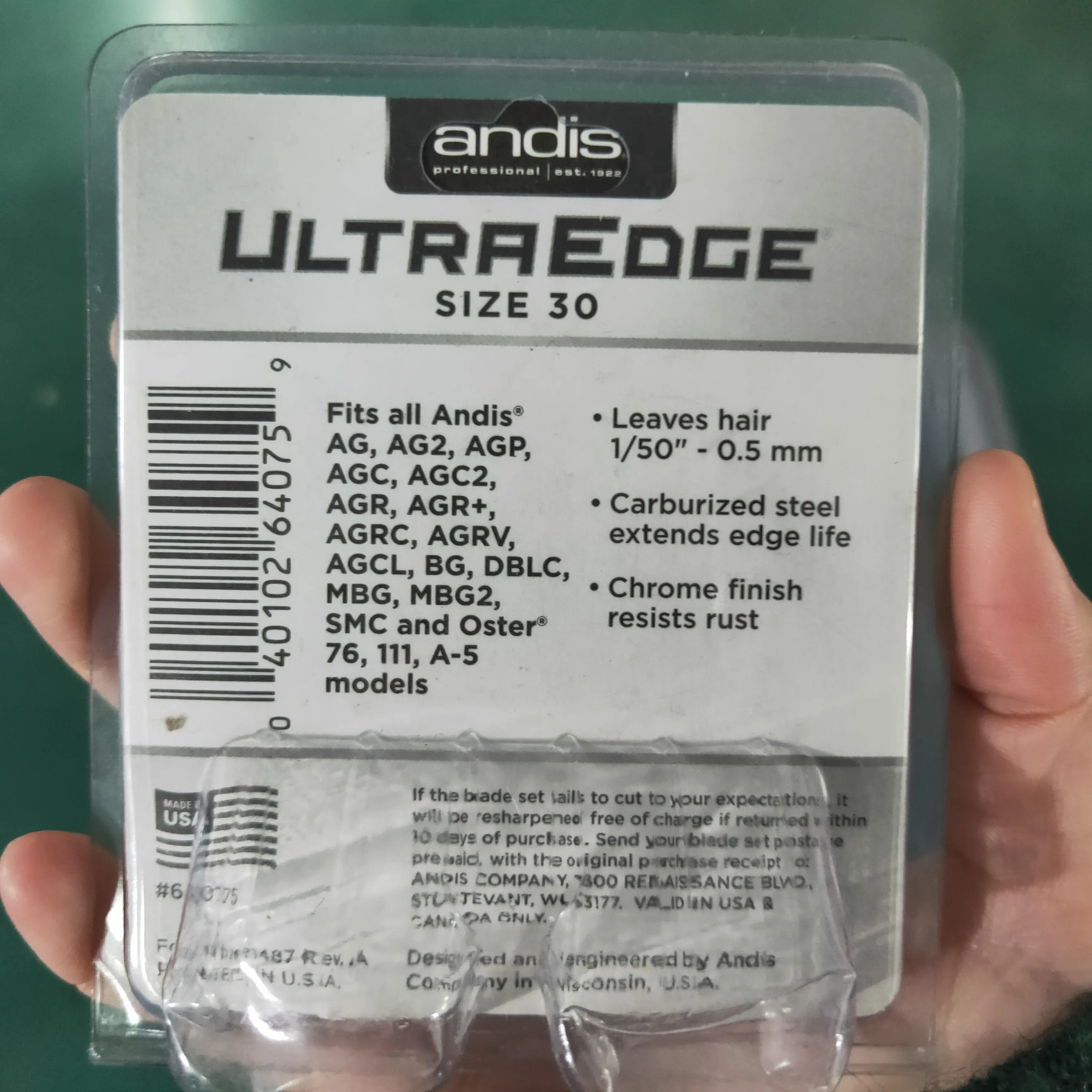 1 шт. ANDIS Ultra Edge Blade 30 #   Насадка 5 мм для большинства машинок для стрижки Oster, Laube AGA5 для груминга животных (art.: 3920d8b4e65a7) - 3920d8b4e65a7