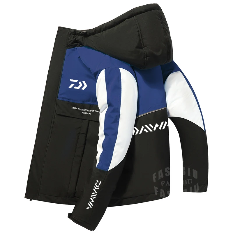 

Мужская бархатная одежда для рыбалки Daiwa, утепленная куртка на молнии для улицы и походов, теплая зимняя одежда для альпинизма, 2023