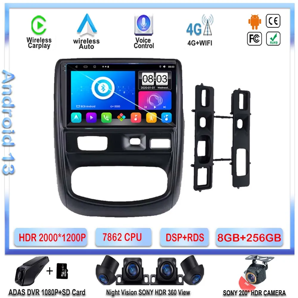 

7862 процессор Android 13 для Renault Duster/Nissan Terrano 2014-2016 GPS-навигация мультимедийный плеер для Carplay Автомобильный DVD Радио No 2din