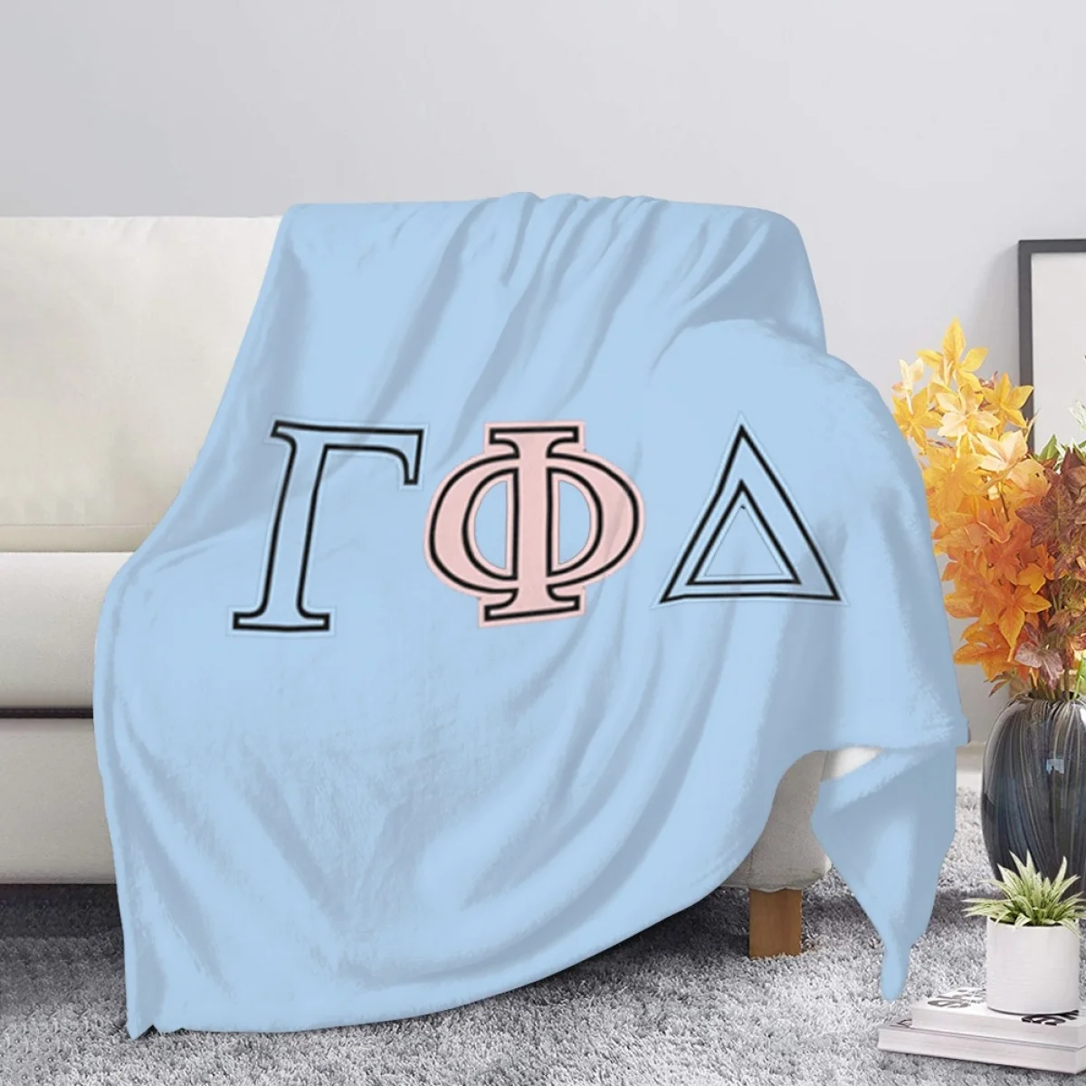 

TOADDMOS Gamma Phi Delta греческое мягкое плюшевое одеяло для взрослых, теплое удобное одеяло для гостиной, спальни, кровати, дивана, пикника