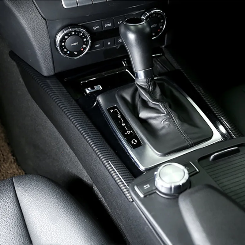 

Car Gear Shift Side Panel Cover Trim Strips Sticker For Mercedes Benz C Class W204 2009 2010 2011-2014 Auto Interior Accessories