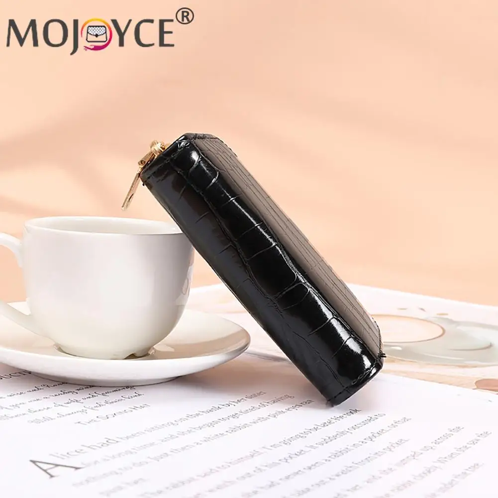 Кошелек женский из искусственной кожи однотонный с отделением для карт на молнии