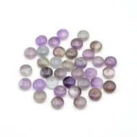 10 pcs natural crystal stone beads oblate shape amethyst stone charms for jewelry making bracelet necklace