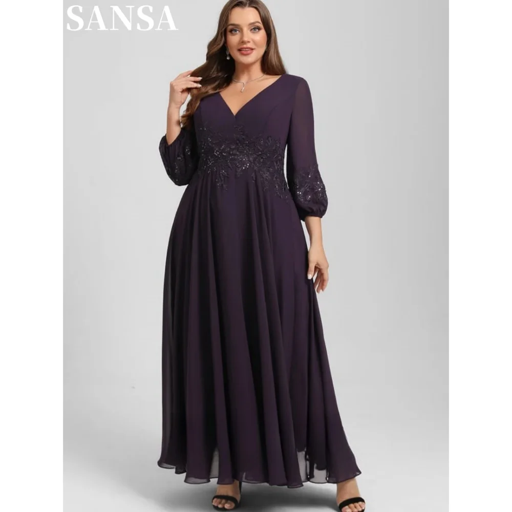 Sansa Формальное шифоновое свадебное платье трапециевидной формы для матери