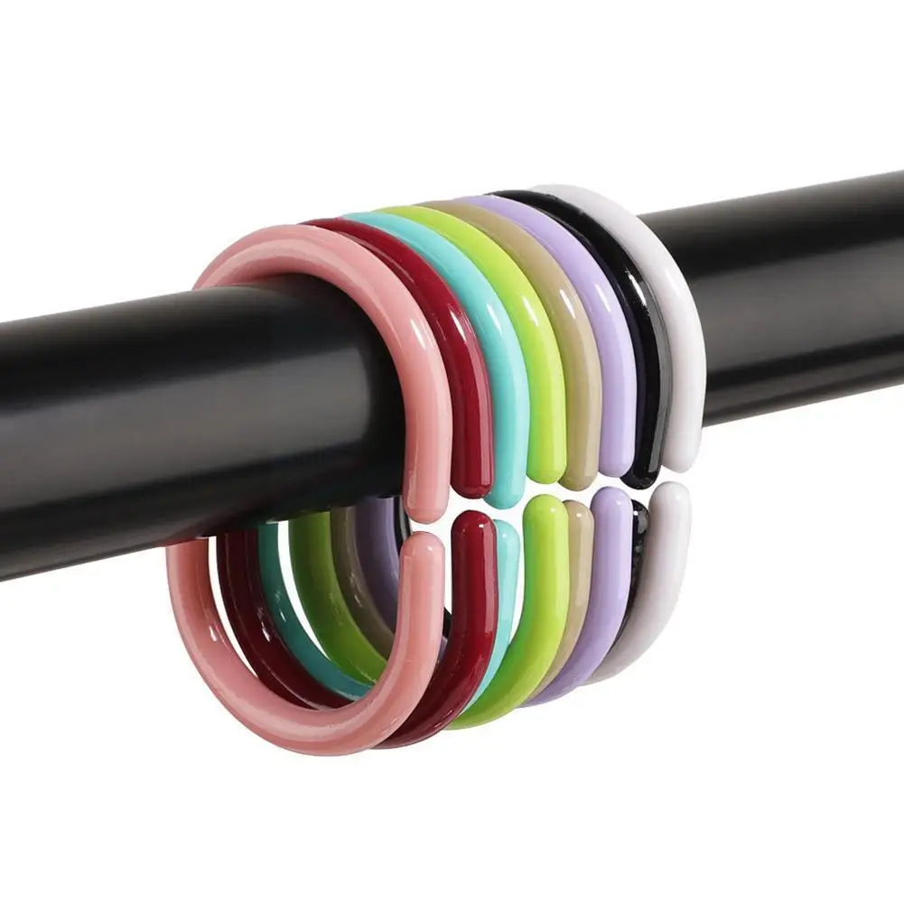 

12pcs/Set Plastic C Shape Bath Drape Shower Bendable Hooks Loop Bathing Curtain Bathroom Accessories Curtain I7F1