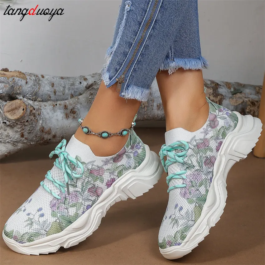 

Женские кроссовки с принтом, повседневная обувь для бега, прогулочная обувь, Уличная обувь, теннисные кроссовки, 42