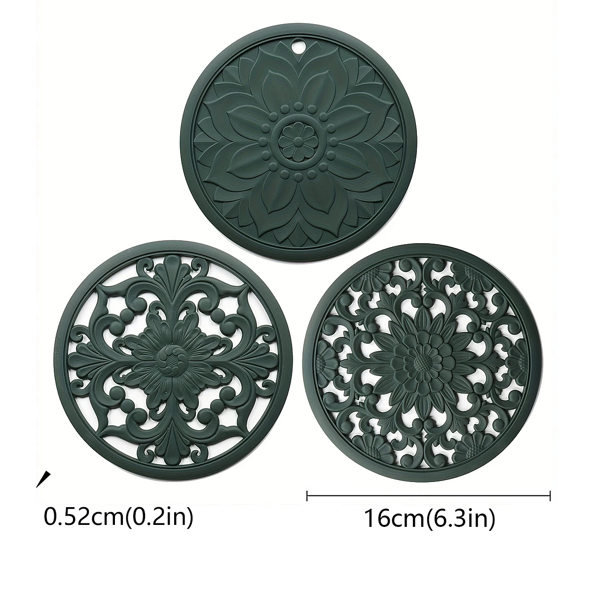 

Набор из 3 круглых силиконовых подставок