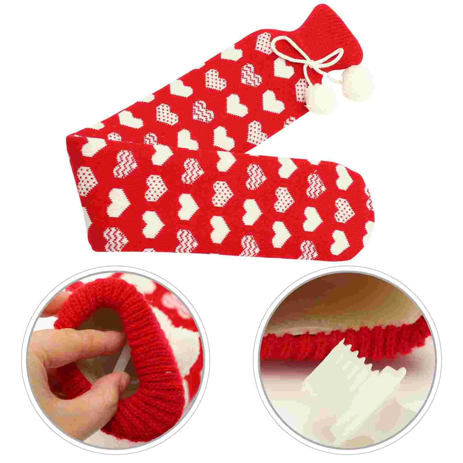 

Long Water Injection Bag Bed Warmer Bag Girl Refillable Hand Warmer Fluffy Hot Water Pouches Polyester Neck Shoulders Warmer