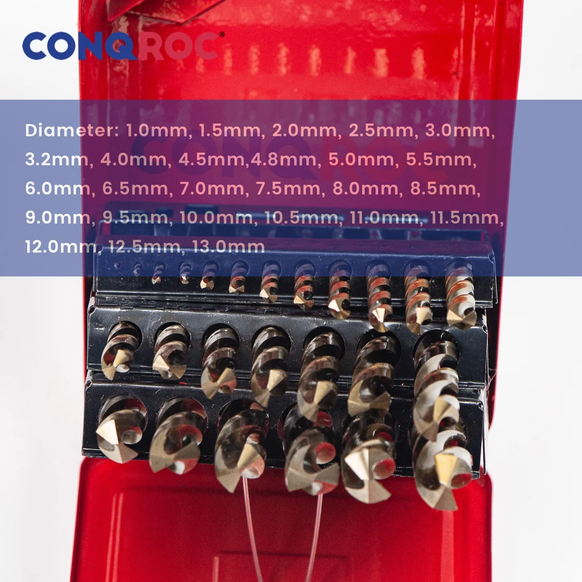 Набор сверл из кобальта HSS M35 с прямым хвостовиком металлический чехол высокое
