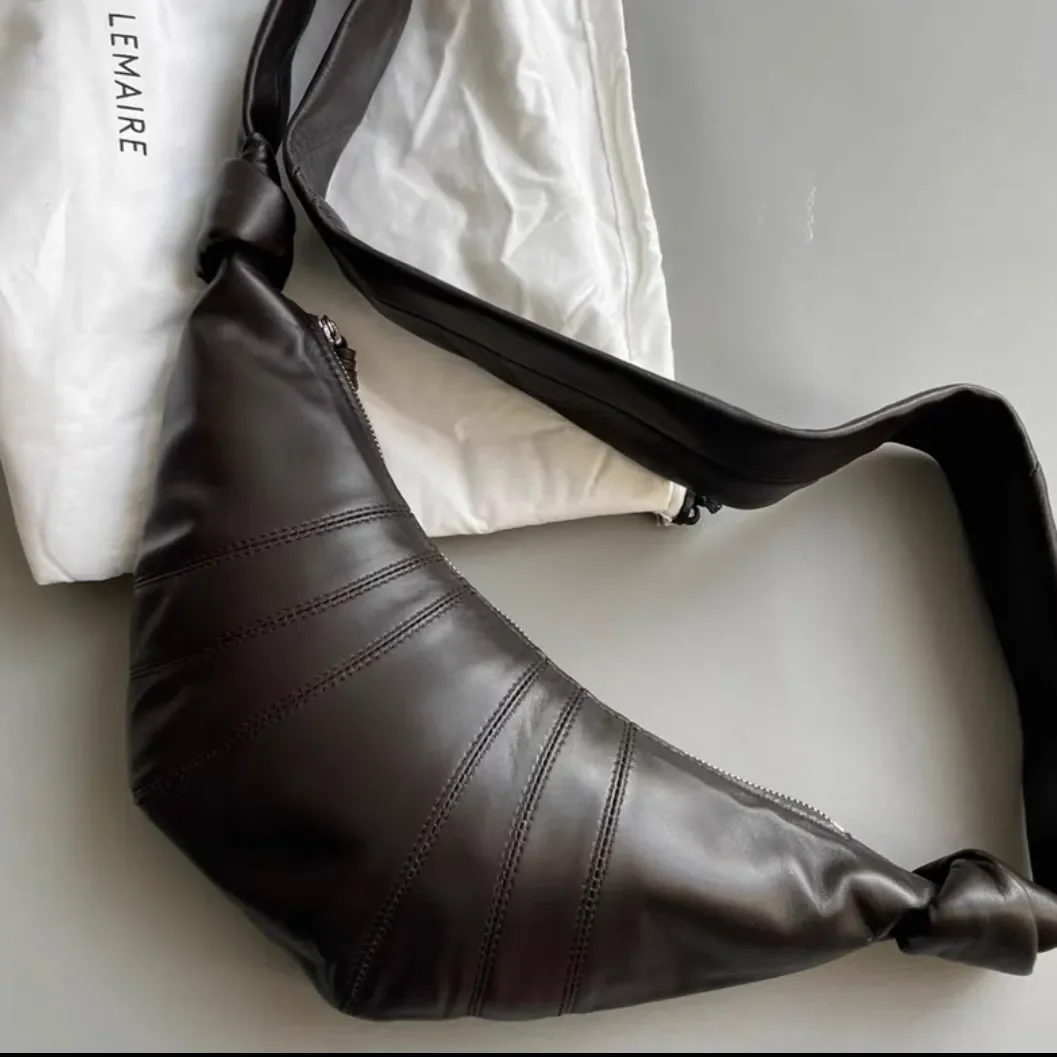 Fashion Luxury Design Summer Croissants Shape Bag Female Women Genuine Leather Shoulder Crossbody Bag Hobo Bag